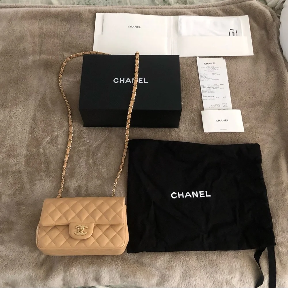 Chanel Tan Quilted Leather Mini Shoulder Bag - Picture 2 of 16